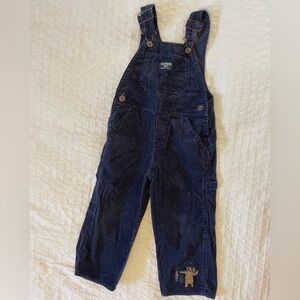 #164- OSHKOSH B'GOSH- vintage Vestbak Bib Overalls 3 T blue Corduroy